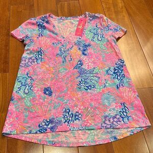 NWT Lilly Pulitzer Women’s Colorful ETTA V-neck Tunic Top Size S